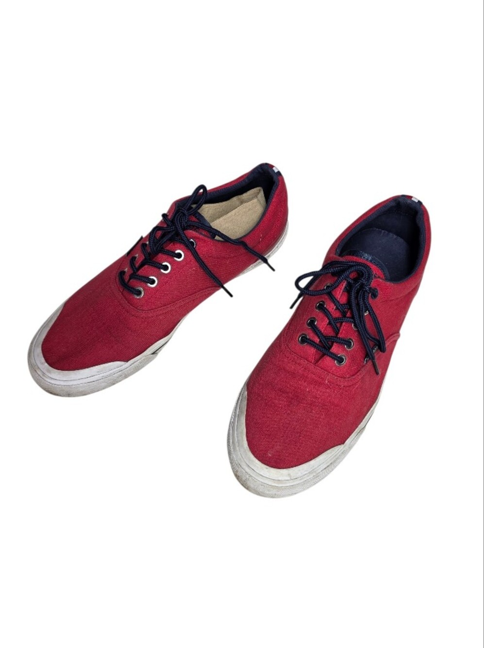 Tommy Hilfiger Men's Red Canvas Lace-Up Sneakers